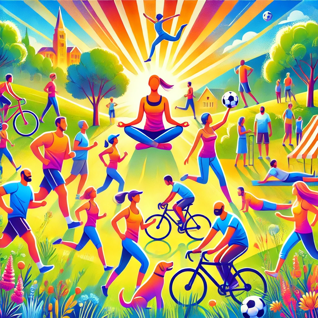 People being active